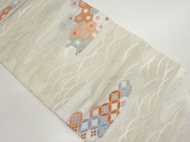 JAPANESE FUKURO OBI FOR SUMMER / WOVEN EGASUMI PATTERN